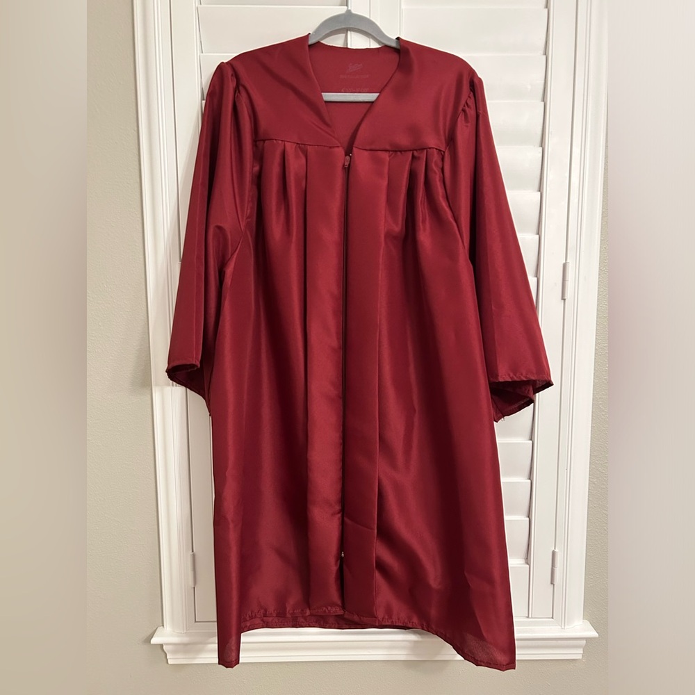Jostens Burgundy Red Graduation Cap and Gown